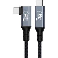 Thunderbolt4 Cable USB4 Elbow 90 Degree Angle Cable PD240W 40Gbps Type-C Thunderbolt3 Data Charging Cable For Carplay Laptop SSD