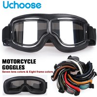 Winddichte Motorradhelm-Brille, Leder, Sicherheitsschutz, blendfrei, Motocross, Cross-Country-Steampunk-Brille, leicht zu tragen