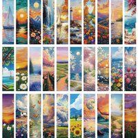 30PCS Creative Romantic Oil Painting Bookmark Decoration Student Books Page Labeling Gifts Personalized Decoration Bookmarks
