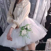 Rockabilly White Black Wedding Petticoat Crinoline Short Tulle Skirt Underskirt Women Tutu Half Slips Bridal Accessories