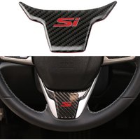 Car Steering Wheel Carbon Fiber Pattern Trim Si Emblem ABS Sticker For Honda Civic 10th 2021 2020 2019 2018 2017 2016