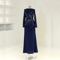 Customized Classic Long Sleeves Women's Evening Gowns Applique Trumpet Long Dresses Bespoke Occasion Elegant Party Wedding