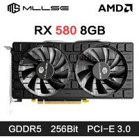 MLLSE AMD RX 580 8GB 2048SP Gaming Graphics Card GDDR5 256Bit PCI-E 3.0 ×16 6Pin Radeon GPU Rx 580 Video Card Placa De Video