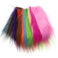 1 Bag 6 X 12CM Fly Tying Material Furabou Grizzly Color Craft Fur Fiber for Streamer Tail Wing Minnow Baitfish Body Material