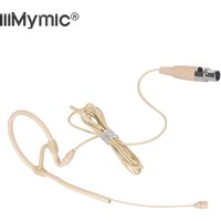 iiiMymic Beige One-Ear Hook Headset Microphone 3Pin XLR Headworn Mic for AKG Samson Wireless BodyPack Transmitter TA3F Speach