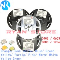 3000PCS/4000PCS 0402 0603 0805 1206 SMD LED Orange Red White Blue Green Yellow Purple Pink Warm White light Emitting Diode