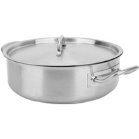 Stainless Steel Pot Set Composite Bottom Double Handle Cooking Pot with Lid Multiple Purpose Stew Milk Kitchen Tool 25.5 x 8.5cm