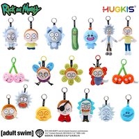 HUGKIS Official Licensed Rick And Morty Plush Keychains Stuffed Cartoon Character Bag Pendant Key Ring Charm Gift For Anime Fans