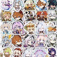 100pcs Genshin Impact Game Stickers Cartoon Phone Notebook Luggage Decoration Sticker