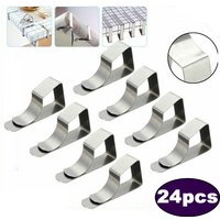 8/24pcs Tablecloth Clips Stainless Steel Anti-Slip Tablecloth Clamp Table Cloth Cover Fix Clips for Camping Wedding Promenade