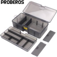 PRO BEROS Fishing Tackle Box Waterproof Plastic Double Layer Lures Hook Minnow Bait Storage Case Multifunctional Fishing Tool