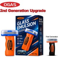 OGAS 2G Upg 100g Émulsion Nettoyante pour Vitres de Voiture Anti-Reflet avec Brosse Intégrée, Nettoyant Pare-Brise Sans Traces Anti-Éblouissement Transparent