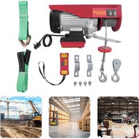 Bymaocar 1450W Electric Hoist, Electric Hoist With Wireless Control, 800kg Electric Hoist With Two Slings Uk Standard