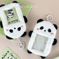 【S】Kawaii Cartoon Panda Photocard Holder Plush Cute Student Card Holder Kpop Idol Photo Sleeve School Stationery Brand New