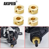 AXSPEED 4Pcs Brass Counterweight Wheel Axle Adapter Combiner Coupler for Axial SCX6 AXI05000 JEEP JLU Wrangler 1/6 RC Car Parts