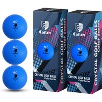 Caiton Blue Golf Balls – 6pcs or 3pcs, Dual-Layer Crystal Finish, Soft Feel, High Visibility, Great Control for Practice & Play