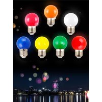 20Pcs Colorful G45 E27 Led Light Bulb Orange Red 1W 220V Lamp Blue Holiday Christmas Wedding lighting Bedroom Esports Decoration