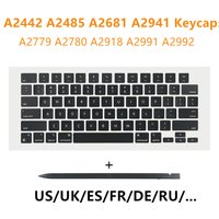 A2442 A2485 A2681 A2941 A2779 A2992 Keycaps Keys For Macbook Pro Air 13" 14" 16" Key Cap US UK Spain French Russian 2021 2023