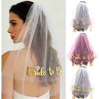 Bride To Be Veil Rose Gold Hen Do Party White Pink Veil Brides Hair Accessories Bachelorette Party Bridal Shower Decors Favors