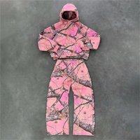 Y2K Retro Hoodie Men Camouflage Pattern Sweatshirt High Street Hip Hop Streetwear Oversized Unisex Gothic Pink Camo Pants Women
