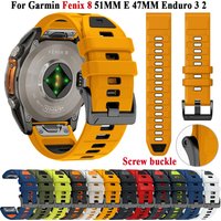 22mm 26mm Silicone Watchband Strap for Garmin Fenix 8 E 47mm 51mm/7 7 Pro/6X/6 Pro/5X/5 Plus/Epix/Enduro 3 2 WristStrap Bracelet