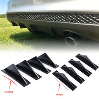 4pcs Car Rear Bumper Lip Diffuser Splitter Spoiler Scratch Protector Fin Trim Caps Straight/curved style Car Anti-Collision