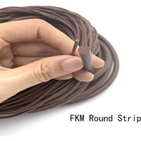 2/3/5M Round FKM Fluorine Rubber Strip Brown Chemical Resist High Temp Oil Fluororubber Cord Seal Gasket Solid Not Foaming