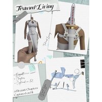 1/6 Scale Female Soldier Tactical Style White Halter Dress Equipped Samurai Sword Tactical Equipment For 12'' Action Figure Toys