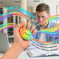 #2026!!*Rainbow Color Dumpling Squishy Toy with Bamboo Slow Rising Stress Relief Fidget Ball Soft Squeeze Toys for Adults & Kids
