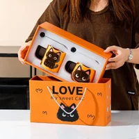 Cute Cat Ceramic Mug Gift Box Household Water Cup Large Capacity Coffee Cup with Spoon