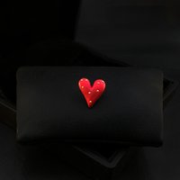 Adorable Red Love Small Brooch Japanese Style Stylish Collar Pin Women's Shirt Shiny Elegant Jewelry Daily Party Gift Idea 5057