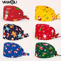 Christmas scrubs caps Pet shop hats Beauty Cleaning cap Wholesale prices cotton pet grooming nursing scrubs work cap