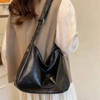 New Trendy Slouchy Shoulder Bag for Women PU Leather Large Capacity Underarm Bag Retro Ladies Hobo Tote Bag
