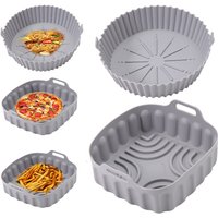 Air Fryer Silicone Basket Tray 20/23cm Round Square 4/5/6/8 Liters XXL Shape Airfryer Case Protector Pan Mold Liner