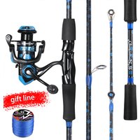 Sougayilang 1.8m Fishing Rod and Fishing Reel Combo 2section Fishing Pole Max 8kg 5.2:1 Gear Reels Fishing Bass for Freshwater