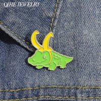 Cartoon Green Crocodile Brooch Enamel Pin Cute Alligator Animal Lapel Badge Jewelry Backpack Clothes Brooch Accessories Gift