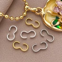 10/20pcs 18K Copper Plated Genuine Golden Thick Silvery Open 3-Character Buckle, DIY Bracelet Jewelry Making Accessories