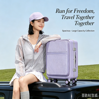 New Design Suitcase Carry-On Luggage Women Travel Trolley Case 20 Inch Cabin PC Aluminum Frame Suitcase Spinner Wheels TSA Lock