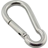 5 Pieces Silver Carabiner Hook Marine Stainless Steel 50mm 60mm 70mm 80mm Length Large Heavy Duty Stainles Carabiner