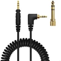Spring Coiled Headphone Cable For EAH-DJ1200 Earphone with 6.35mm Adapter Y3ND