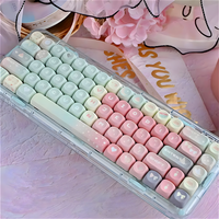 126 Keys MOA Keycaps PBT Melon Green Pink Mixed Color for 60/64/84/98/108 Gaming Mechanical Keyboard MX Switch