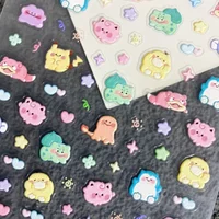 Pokemon Pikachu Nail Stickers 5D Embossed Nail Art Stickers Water Cup Phone Case DIY Deco Birthday kids Gift