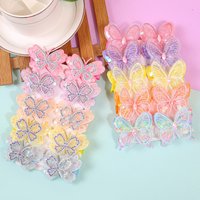 10pcs/set Cute Sequin Butterfly Hair Clips Girls Crystal Double Butterfly Barrettes Hair Clips Kids Hairpins Hair Accessories
