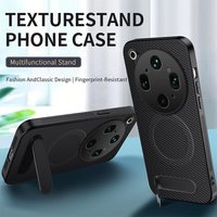 For OPPO Find X9 Ultra X9Pro Magnetic Case Holder Carbon Fiber Leather Texture Patten Wireless Charging Bumper Back Cover Funda