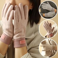 AliExpress NONE Winter Cashmere Gloves for Women Warm Touch Screen Gloves Cold Protection Full Finger Mittens Cycling Thick Woolen Glove Gifts