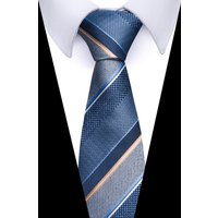 Hot Sale Classic 8 cm Silk Tie Stripe Blue Gravatas For Men Suit Accessories Fit Wedding Workplace Birthday Gift