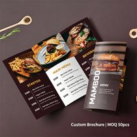 Customized A4 flyer fold menu price list advert 157gms double sided printing poster 50-500 pcs free delivery