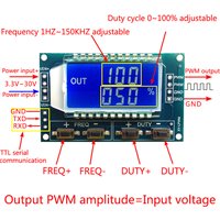 DC 3.3V-30V 1-Channel 1Hz-150KHz Dual Mode Signal Generator Square Wave LCD PWM Pulse Frequency Duty Cycle Adjustable Module