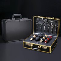 Barber Case Clipper Bag Hair Kit Tool Box Organizer with Portable Handle & Secure Numlock for Scissors Clippers 15.7*12.2*6.3in