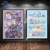 Pokemon Pikachu Charizard Gengar Bulbasaur Canvas Decoration Painting HD Poster Anime Style Picture Wall Art Home Decoration